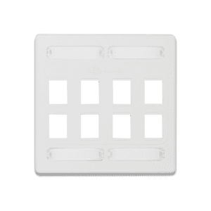 Placa de Pared Doble Modular 10G MAX de 8 Salidas, Color Blanco