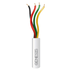 Bobina de 305 Metros / Alambre de Cobre / 4 x 22 AWG / Riser / Para Interior / Color Blanco/ Para Aplicaciones de Alarmas de Intrusión / Sistemas de Automatización.