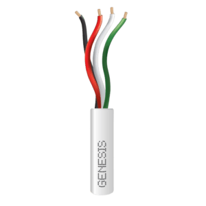 Bobina de 305 Metros /  Cable de Cobre / 4 x 22 AWG / Riser / Para Interior / Color Blanco / Para Aplicaciones de Alarmas de Intrusión y Automatización