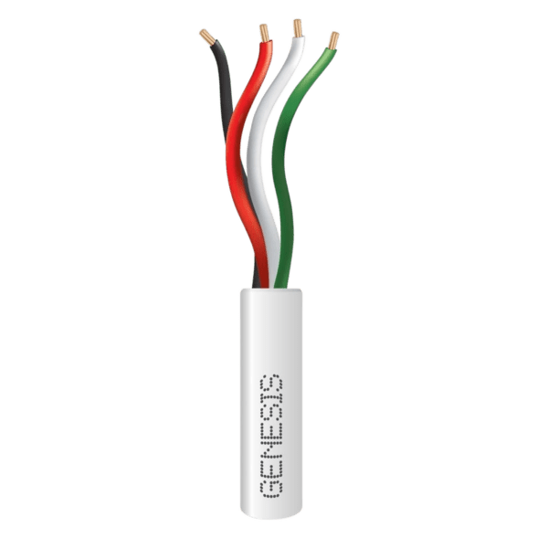 Bobina de 305 Metros /  Cable de Cobre / 4 x 22 AWG / Riser / Para Interior / Color Blanco / Para Aplicaciones de Alarmas de Intrusión y Automatización