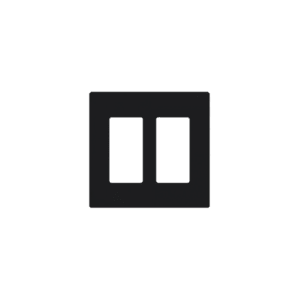 Placa de pared 2 espacio, para atenuador (dimmer), switch ó control remoto PICO inalámbrico.