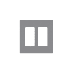 Placa de pared 2 espacio, para atenuador (dimmer), switch ó control remoto PICO inalámbrico.