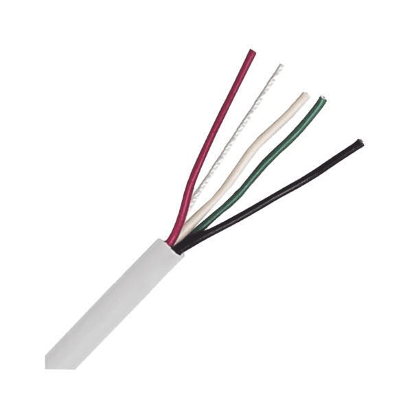Bobina de Cable 305 Metros: 4 x 22 AWG, Color Blanco, CM, Para Sistemas de Seguridad y Alarmas