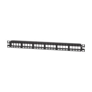 Panel de Parcheo Modular Keystone (Sin Conectores), Numerado y Espacio para Etiquetas, de 24 puertos, 1UR