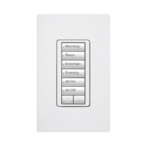(RadioRA2) Teclado Seetouch Hibrido 6 botones, 2 botones subir/bajar, programe escenas diferentes en cada botón,puede instalarse en un interruptor de luz.