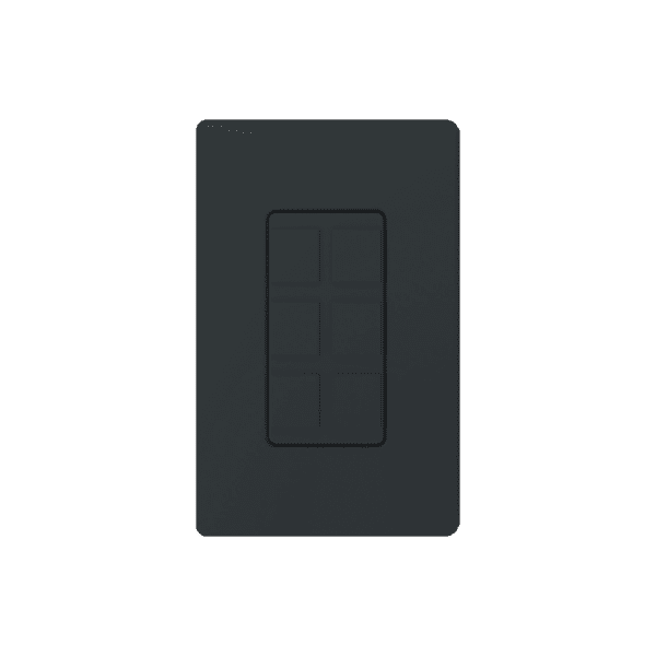 Placa de 6 puertos, color negro night.
