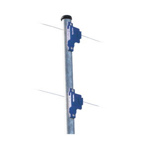 Aislador de Paso colo Azul reforzado para cercos eléctricos, resistente al clima extremoso