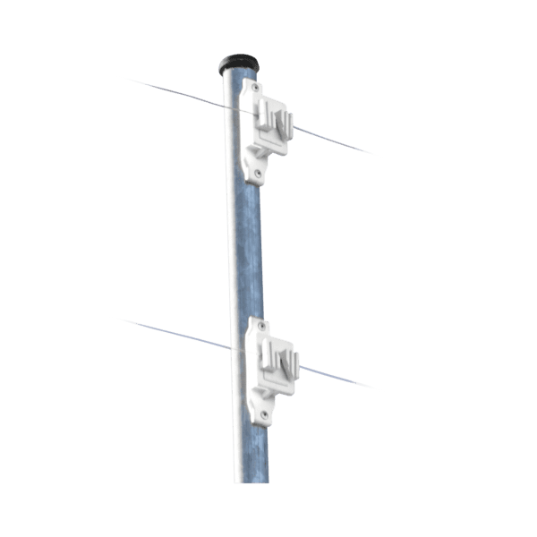 Aislador de Paso Blanco reforzado para cercos eléctricos, resistente al clima extremoso