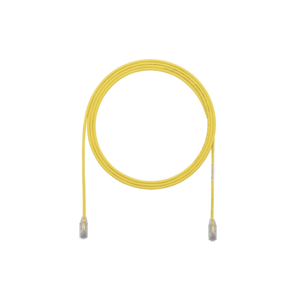 Cable de Parcheo TX6, UTP Cat6, Diámetro Reducido (28AWG), Color Amarillo, 3ft