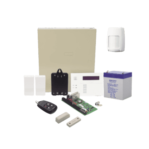 Kit Inalámbrico de panel VISTA48 con Teclado Alfanumérico 6160RF, Receptor para sensores Inalámbricos, Batería, Transformador, 2 Contactos Magnéticos 5816 con imán, 1 Sensor de Movimiento 5800PIR y un Control Remo