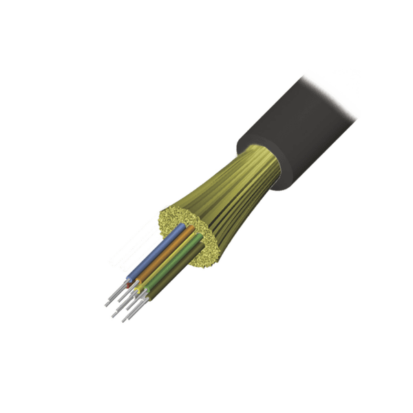 Cable de Fibra Óptica de 6 hilos, Interior/Exterior, Tight Buffer, No Conductiva (Dieléctrica), LS0H, Multimodo OM3 50/125 optimizada, 1 Metro