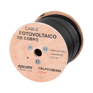 Carrete de 500 Metros / Cable Fotovoltaico Negro / 6mm² (10AWG) / Material COBRE /  2000 Vcc