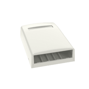 Caja de Montaje en Superficie, Para 4 Módulos Mini-Com, Color Blanco Mate