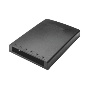 Caja de Montaje en Superficie, Con Accesorio para Resguardo de Fibra Óptica, Para 6 Módulos Mini-Com, Color Negro