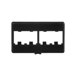 Placa de Mobiliario Modular Estándar, Salidas Para 4 Puertos Mini-Com, Color Negro