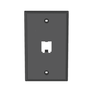 Placa de Pared Vertical Clásica, Salida Para 1 Puerto Mini-Com, Color Negro