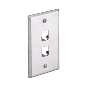 Placa de Pared Vertical, de Acero Inoxidable, Salida Para 2 Puertos Mini-Com