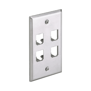 Placa de Pared Vertical, de Acero Inoxidable, Salida Para 4 Puertos Mini-Com