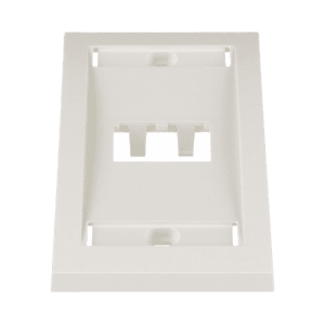 Placa de Pared Vertical Ejecutiva, Salida Para 2 Puertos Mini-Com, Con Espacios Para Etiquetas, Color Blanco Mate