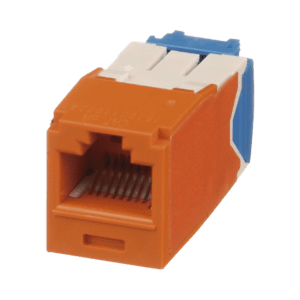 Conector Jack RJ45 Estilo TG, Mini-Com, Categoría 6A, de 8 posiciones y 8 cables, Color Naranja