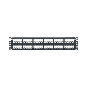 Panel de Parcheo Modular Mini-Com (Sin Conectores), Plano, Totalmente Blindado, de 48 puertos, 2UR