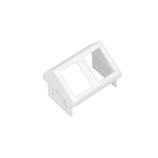 Adaptador para Placa de Pared CT, de dos salidas, Angulado, color blanco