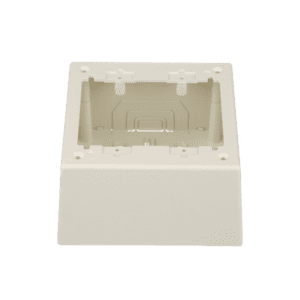 Caja de Pared Superficial Doble, con Divisor Opcional, uso Universal con Placas de Pared, Color Blanco Mate