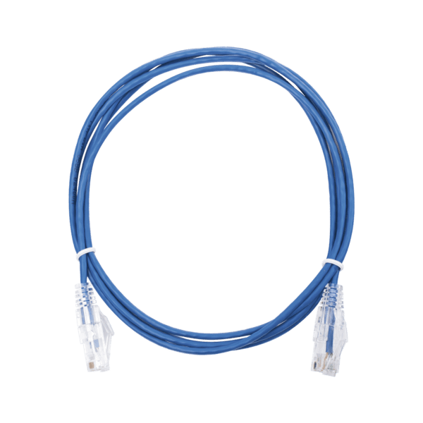Cable de Parcheo Slim UTP Cat6 - 2 m Azul Diámetro Reducido (28 AWG)