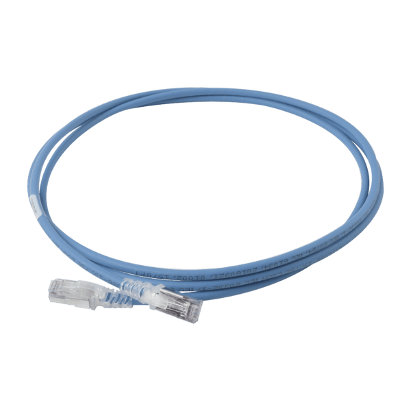 Patch Cord "Skinny" Cat6A Blindado S/FTP, 7ft, Diámetro Reducido 28 AWG, Color Azul