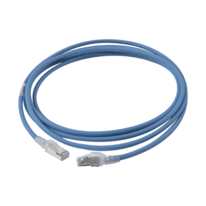 Patch Cord "Skinny" Cat6A Blindado S/FTP, 10ft, Diámetro Reducido 28 AWG, Color Azul