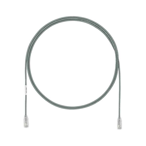 Cable de Parcheo TX6, UTP Cat6, Diámetro Reducido (28AWG), Color Gris, 3ft