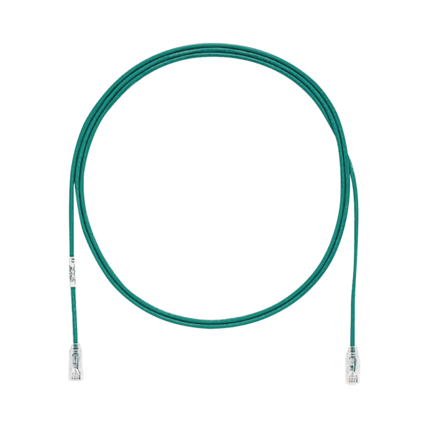 Cable de Parcheo TX6, UTP Cat6, Diámetro Reducido (28AWG), Color Verde, 6ft