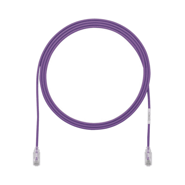 Cable de Parcheo TX6, UTP Cat6, Diámetro Reducido (28AWG), Color Violeta, 7ft