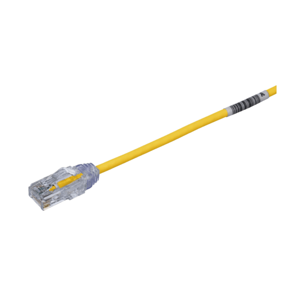 Cable de Parcheo TX6, UTP Cat6, Diámetro Reducido (28AWG), Color Amarillo, 8in (20.2cm)