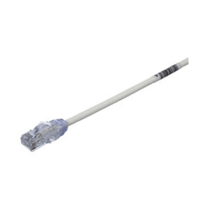 Cable de Parcheo UTP Cat6A, CM/LSZH, Diámetro Reducido (28AWG), Color Blanco Mate, 1ft