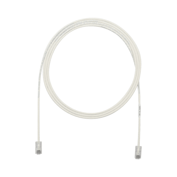 Cable de Parcheo UTP Cat6A, CM/LSZH, Diámetro Reducido (28AWG), Color Blanco Mate, 20ft