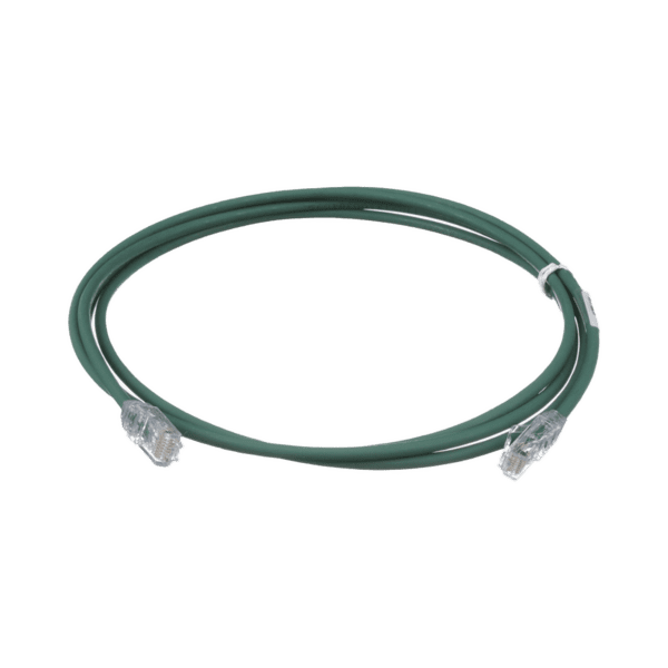 Cable de Parcheo UTP Cat6A, CM/LSZH, Diámetro Reducido (28AWG), Color Verde, 3 ft