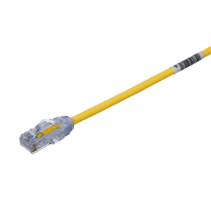 Cable de Parcheo UTP, Cat6A, Diámetro Reducido (28 AWG), CM/LSZH, Color Amarillo, 8in (20.3cm)
