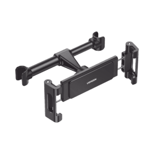 Soporte de Celular para Reposacabezas de automóvil / Compatibilidad con dispositivos de 4.7'' a 12.9'' / Ajustable de 101-144mm / Rotación de 360° / Goma Anti-Arañazos / Diseño Plegable / Anti Vibración / Aluminio +