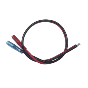 Cables en paquete dual / cable rojo y negro / 30 cm / terminal F1 en un extremo / puntas libres en el otro / Conexión a baterías de respaldo.