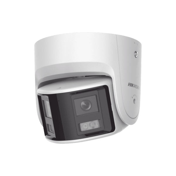 [ PROTECCIÓN ACTIVA ] Turret IP Panorámica 4 Megapíxel / 2 Lentes 2.8 mm (180°) / Imagen a Color 24/7 (ColorVu) / PoE / WDR 130° / IP67 / ACUSENSE / Luz Estroboscópica y Alarma Audible / 30 mts Luz Blanca / Micro SD
