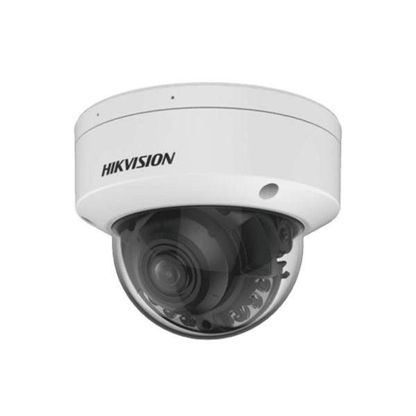 Domo IP 4 Megapixel / Lente Mot. 2.7 - 13.5 mm / Dual Light (40 mts IR + 40 mts Luz Blanca ) / SSD Integrado 1 TB / 2 Micrófonos Integrados / Alarmas I/O / IP67 / IK10 / WDR 130 dB / PoE + / AcuSense / DarkFighter S / Micro SD