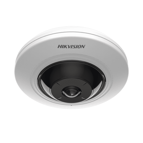 Mini Fisheye IP 5 Megapixel / Panorámica 180° - 360° / 8 mts IR / Interior / PoE / HEOP / ACUSENSE / Detección Facial / Microfono Integrado
