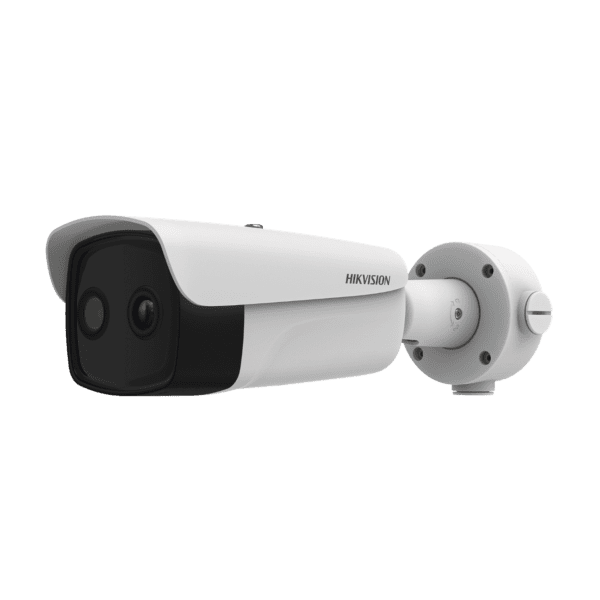 Bala IP Dual / Térmica 15 mm (384 X 288 ) / Óptico 6 mm (4 Megapixel) / 50 mts IR / IP66 / PoE / Termométrica / Detección de Temperatura / MicroSD