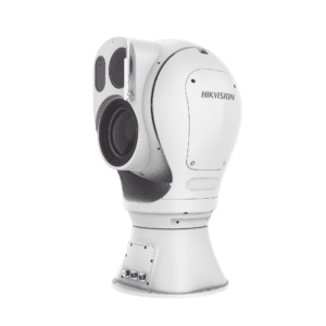 PTZ Punta de Poste IP Dual / Lente Térmico de 38 a 190 mm (1280 X 1024) / Lente Óptico 100X Zoom (2 Megapixel) / 3 Kms de IR Laser / 48 VCD / IP67 / Detección de Fuego / Analiticas de Video