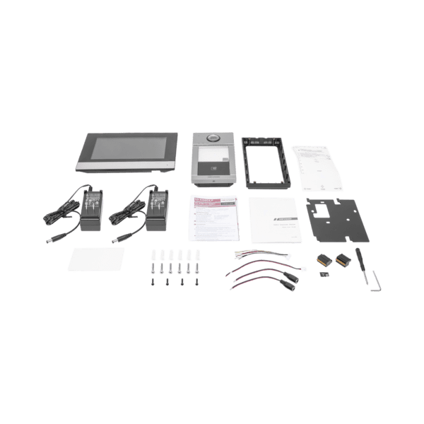 Kit de Videoportero IP PoE Estandar con llamada a App de Smartphone (Hik-Connect) / Apertura con Tarjeta MIFARE / Frente de calle IK08 & IP65 / Soporta 2 puertas