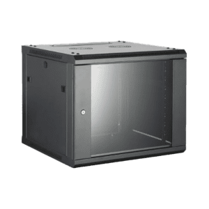 Gabinete para Montaje en Pared/ Piso, con Puerta de Cristal Templado, Cuerpo Fijo, con 6 Unidades de Rack, de 19in, Fabricado en Acero