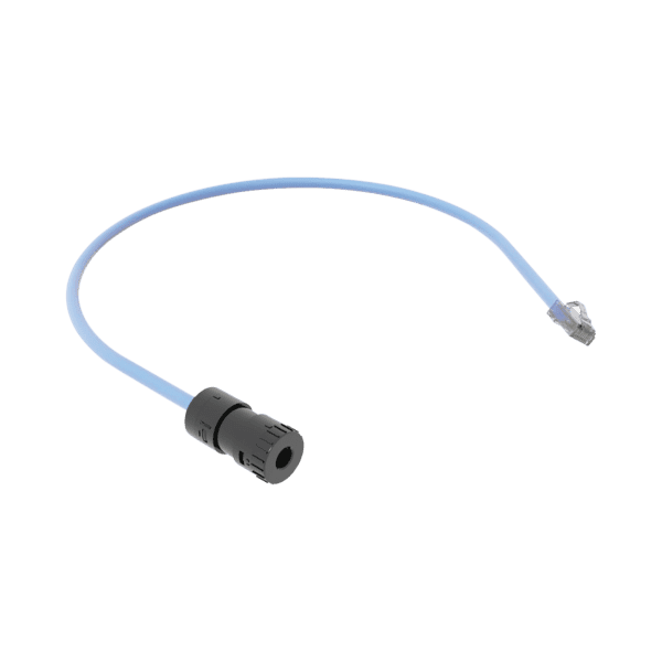 Cable de Conexión en Campo Jack a Plug RJ45, Categoría 6A, CMP (Plenum), 0.5 Metros, Color Azul