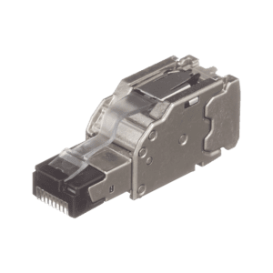 Plug RJ45 Blindado, Instalación Recta, Terminación en Campo Certificable, Compatible con Cat5e, Cat6 y Cat6A, Color Plata, Paquete de 10 Piezas