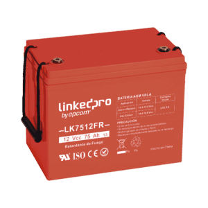 Batería 12 Vcc / 75 Ah / UL / Tecnología AGM-VRLA / Retardo a la flama / Para uso en equipo electrónico, Alarmas de Intrusión / Incendio/ Control de acceso / Video Vigilancia / T2